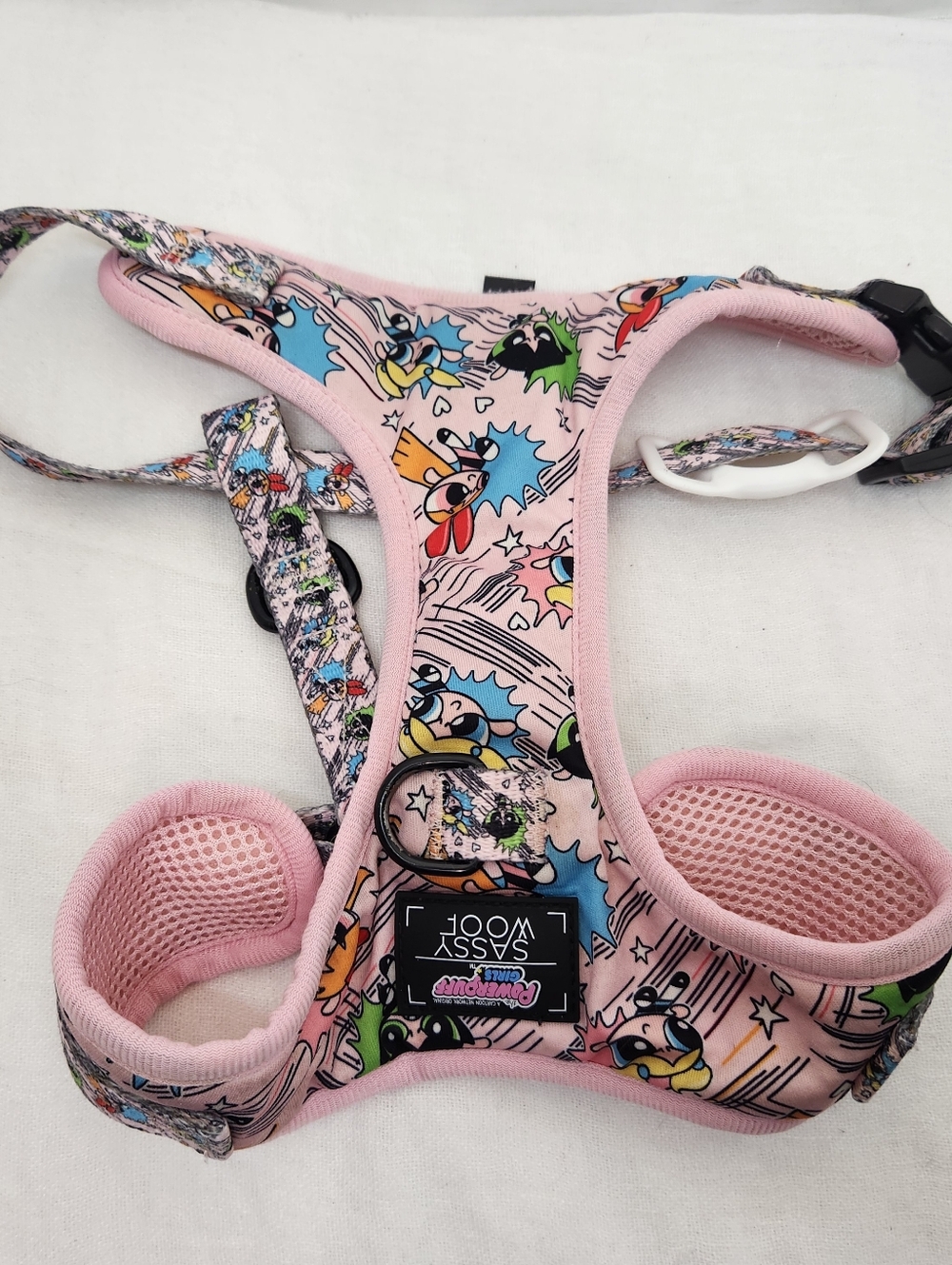 Powerpuff Girls Sassy Woof Dog Harness Size Medium Girls Pink